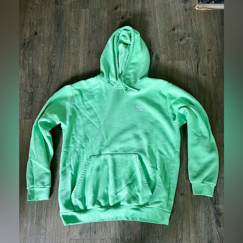 Adidas Originals Trefoil Hoodie Mint Green Size L EUC large​​